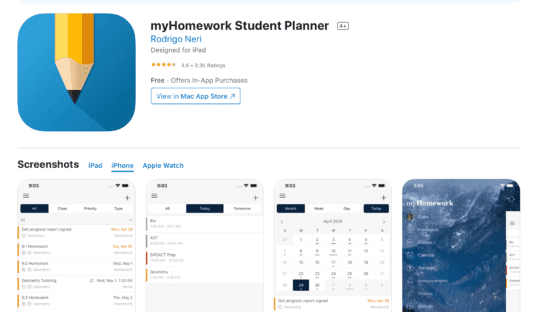best school calendar for students app for both mac and iphone